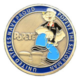 Moeda Medalha Us Navy Popai Marinha
