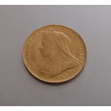 Moeda Ouro 22k Libra Esterlina 1896