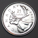 Moeda Quarter 25 Cents Caribou Do Canada 2022 Fc