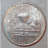 Moeda Quarter Dollar De 2003 Arkansas Origem Usa. Km#347 