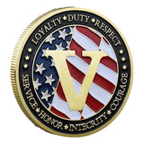 Moeda V Comemorativa Aos Veteranos Do Exército Us Army Ouro