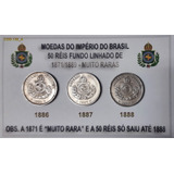 Moedas Do Império Do Brasil Série Fundo Linhado 50 Réis