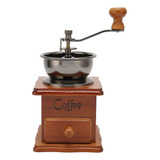 Moedor Café Manual Brown Retrô Em Metal E Madeira Cor Marrom-escuro