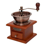 Moedor Café Manual Brown Retrô Em Metal E Madeira Mimo Style
