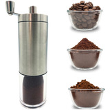 Moedor De Café Manual Compacto Em Inox C/ Ajuste De Moagem