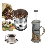 Moedor De Café Triturador De Sementes + Cafeteira 350ml Inox