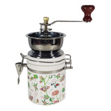 Moedor De Grãos Café Manual Porcelana Decorado Ou Madeira