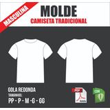Molde Camiseta Tradicional Masculina, Gola Redonda