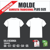 Molde Camiseta Tradicional Masculina, Plus Size