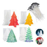 Molde De Árvore De Natal 3d De 4 Peças Com Pavio De 100 Peça