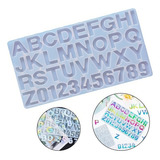 Molde De Silicone Alfabeto Letras Com Numeros Resina Epóxi