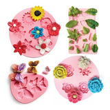 Molde De Silicone Biscuit Confeitaria Flores Folhas Top