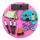 Molde De Silicone Kit Itens Acampamento Ferias