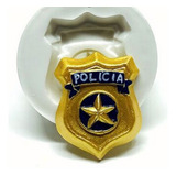 Molde De Silicone Policia - Distintivo