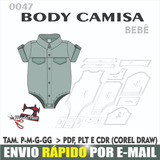 Molde Digital De Body Camisa Bebê