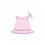 Molde Digital De Vestido Trapézio Com Tiara Bebê