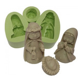 Molde Em Silicone Presépio Infantil Artesanato Natalino 3 Un