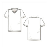 Molde Modelagem Camiseta Tradicional Gola V