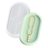 Molde Silicone Bandeja Oval Resina Gesso Cimento Decoração 