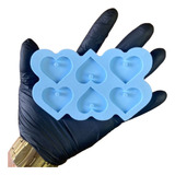 Molde Silicone Coração C Furo 3,5x3cm M113 Resina Chaveiro 