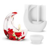 Molde Silicone Lua 3d Vela Resina Epóxi Castiçal Artesanatos