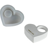 Molde Silicone Suporte Vela Coração Para Resinas Presentes