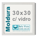 Moldura 30x30cm Com Vidro P/ Fotos, Gravuras, Certificados