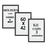 Moldura 42x60 A2 Kit 3 Quadros