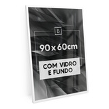 Moldura 90x60 Cm C/ Vidro Quadro Foto Impressão Retrato Mdf