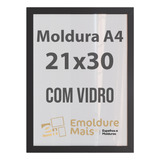 Moldura A4 C/ Vidro 21x30cm Quadro