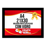 Moldura A4 Certificado Madeira Laqueada Premium Vidro-147