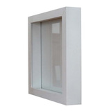 Moldura Caixa Alta 22x22cm Com Fundo Branco E Vidro