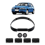 Moldura Capa Velocímetro Painel + Kit Difusor Ar Gol G3 Pret