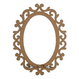 Moldura Espelho Oval Arabesco 42cm Mdf