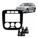 Moldura Painel 2 Din Dvd Central Multimidia Gol G4 Preta