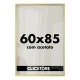 Moldura Poster 60x85 Quadro Decorativo Imagem Arte Acetato Cor Carvalho Liso