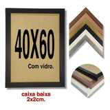 Moldura Quadro Caixa Baixa 40x60 Lisa Laqueada C/vidro Fundo
