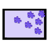 Moldura Quebra Cabeça Puzzle 1000 Peças 54 X 74 Cm Com Vidro Cor Preto