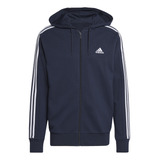 Moletinho Capuz Zíper Essentials 3-stripes adidas