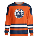 Moletom Blusa Hockey Oilers Edmonton Orang Casual Gc Ref0638