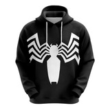 Moletom Blusa Venom Spider Classico Canguru