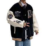 Moletom Bomber Masculino Estilo Beisebol Universitário