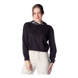 Moletom Feminino Fila Cropped Letter Preto