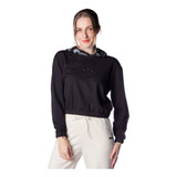 Moletom Feminino Fila Cropped Letter Preto