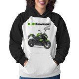 Moletom Feminino Moto Kawasaki Z 1000 Verde 2011