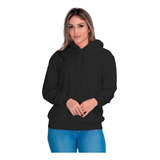 Moletom Liso Flanelado Feminino Blusa De Frio Canguru