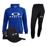 Moletom Oakley Infantil Adulto Kit Blusa Calça Boné Unissex