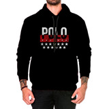 Moletom Premium Polo Culture Preto Blusa Capuz Bolso Barato