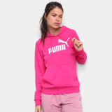 Moletom Puma Canguru Logo G Fem. Pink/branco 586789