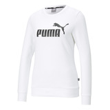 Moletom Puma Ess Big Logo Crew Feminina - Branco